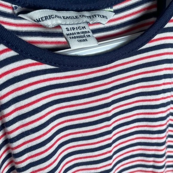 American Eagle Small Dress Bodycon Stripe Fitted Midi Dresses Summer Vacation Sm - Picture 6 of 8
